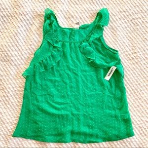 Old Navy Green and White Polka Dot Sleeveless Top